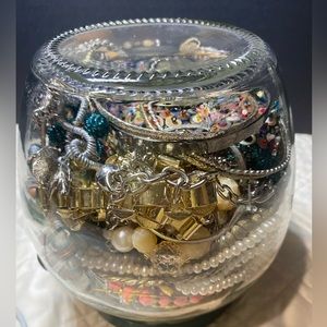 Craft costume jewelry beads chains re-purpose lot 2.13lbs